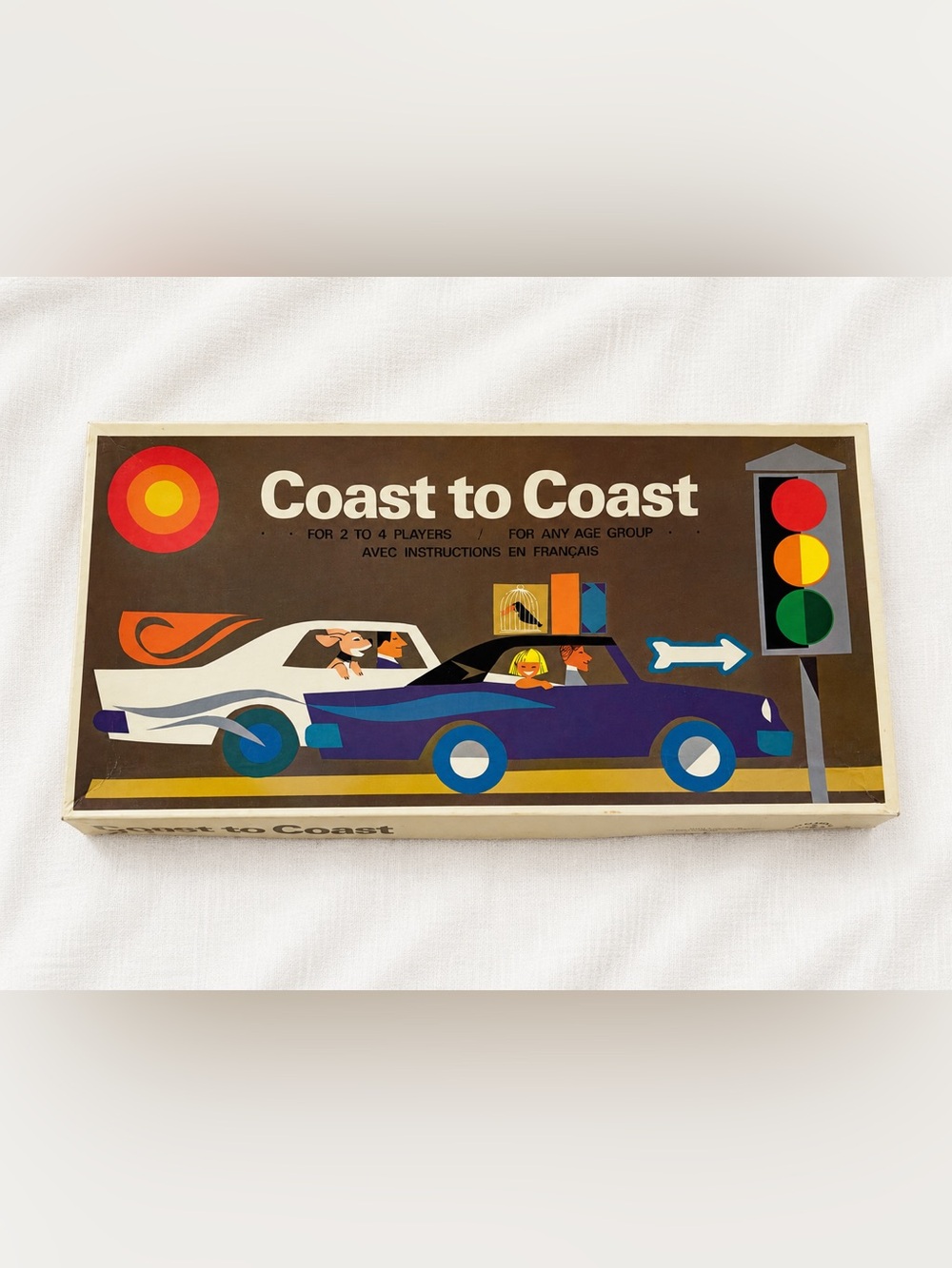 Vintage Coast to Coast Board Game Retro Road Trip Travel Game Mid Century Style